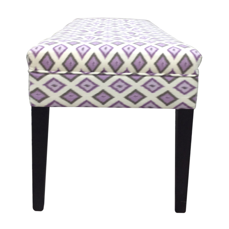 Upholstered Bench, Purple/ Geometric