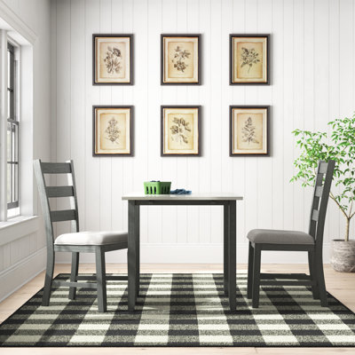 Beaubien 2 - Person Extendable Solid Wood Top Four Leg Base Dining Set