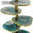 Emerald Agate Slice Table Lamp With Marble Base