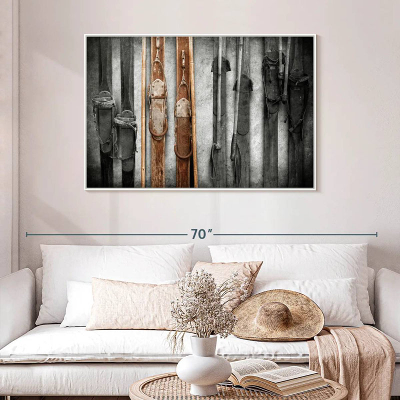 Collection de ski, 46 po x 31 po, Cadre flottant blanc