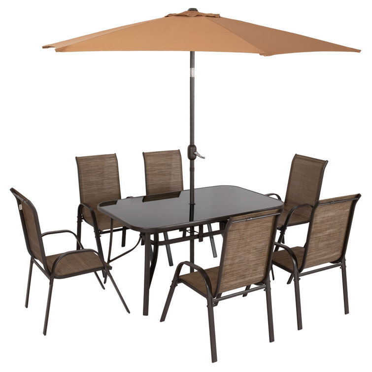 6 Person Rectangular Outdoor Dining Set
