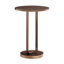 Table d'appoint ronde en bronze antique, plateau en métal de 15,46 pouces, pied ovale ouvert