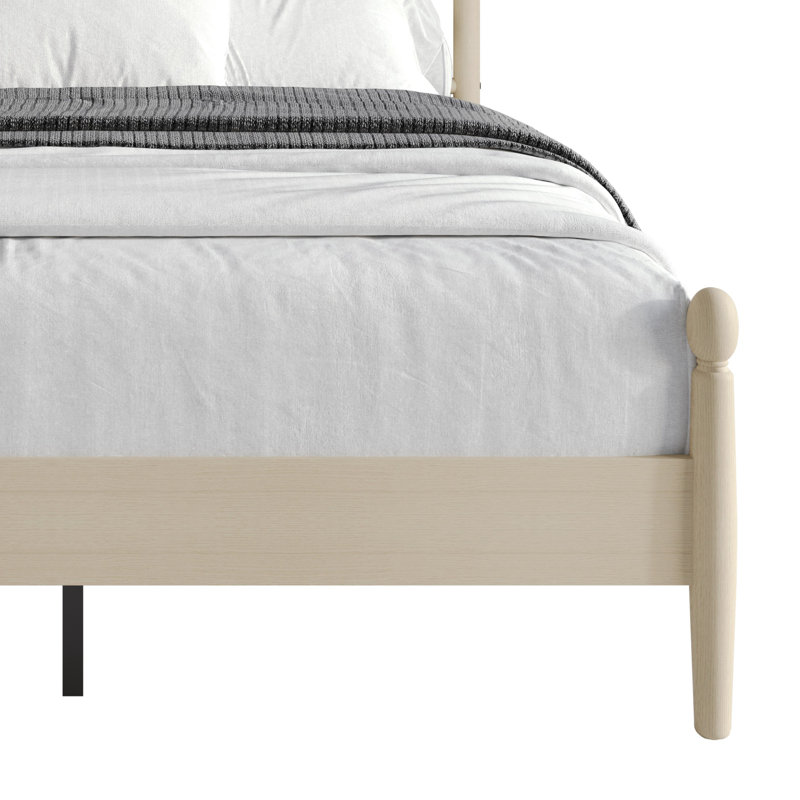 Downey Queen Platform Bed, Antique White, Queen