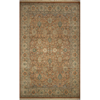 Tapis de zone en laine 10 pi x 14 po à la main one-of-kind noué la Amboy