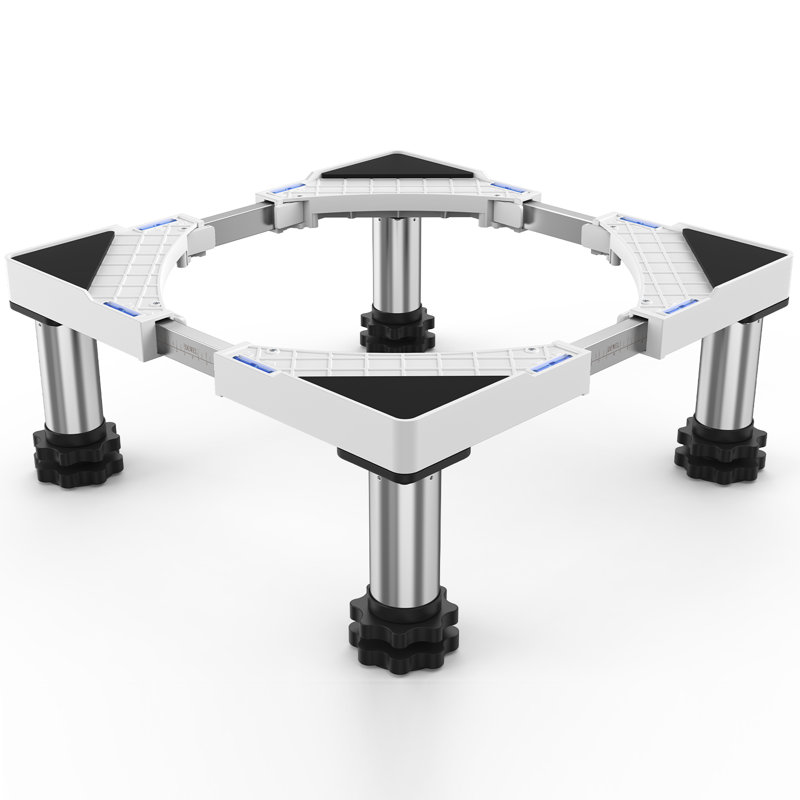 Support de machine à laver réglable avec pieds de support en acier inoxydable, base d'appareil surélevée avec coussins anti-vibration