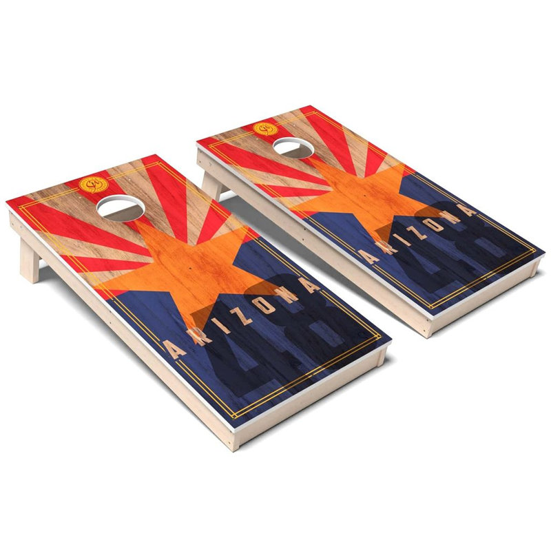 Ensemble de cornhole en composite toutes saisons Arizona State Flag 2.0, Ajouter des lumières DEL