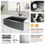 Robinet tout-en-un noir, évier de cuisine encastré à cuve simple en acier inoxydable 304T 33 pouces