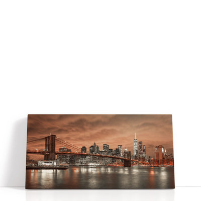 «Brooklyn Bridge and Manhattan», reproduction d'art sur toile