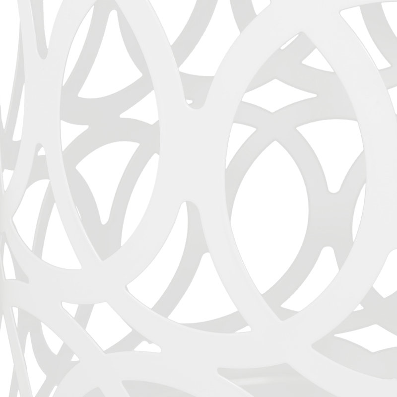 Outdoor Metal End Table, 1, White