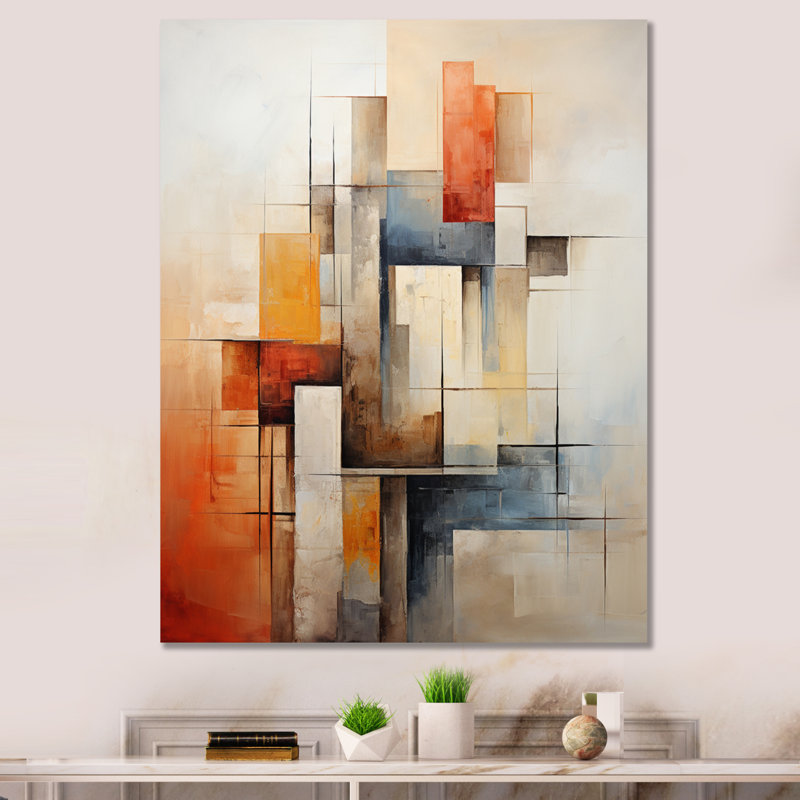 Ireatha Cubism Fragmented Perspectives II - impression, H 40 po x l 30 po x P 1,5 po, Toile tendue