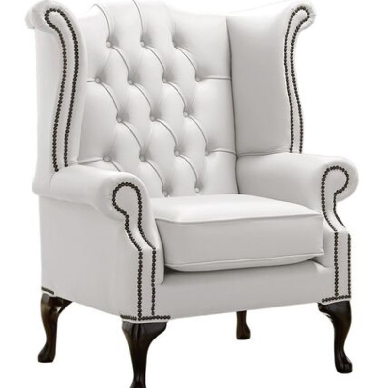 Upholstered Armchair, White