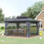 Pavillon de jardin avec 10 pi x 12 pi, jumelant aluminium avec motif réglable et patio couvert, métal et aluminium