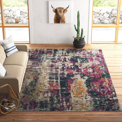 Christa Abstract Ivory/Blue Area Rug
