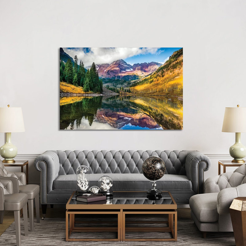 Maroon Bells, Colourado by Susanne Kremer - Print on Canvas, Wrapped Canvas, 101.6 cm H x 66.04 cm W x 3.175 cm D