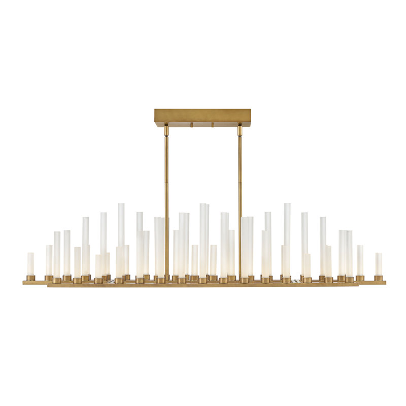 Trinity 50 - Light LED Kitchen Island Pendant, Heritage Brass