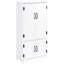 Armoire blanche de style garde-manger 48,5 po avec quincaillerie noire pour un look contrasté