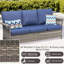 Canapé d'extérieur, 76,7 po de largeur, housses de coussin bleues, sièges confortables, résistance aux intempéries