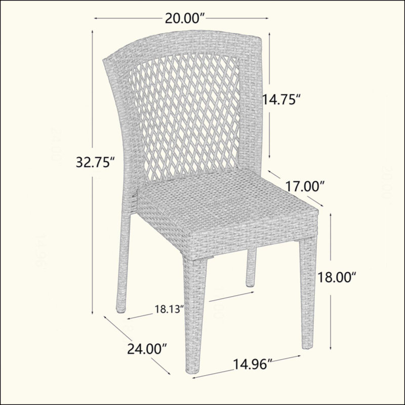 Chaise d'appoint empilable, ensemble de 2, Marron clair
