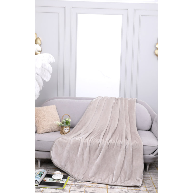 Erna Canora Grey Throw, W150 x L200cm, Mink