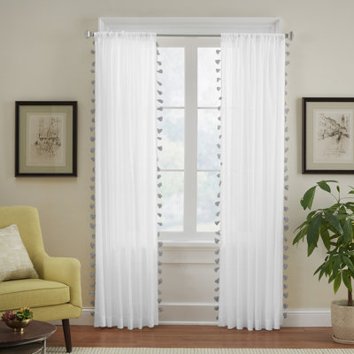 Brackett 100% Cotton Semi Sheer Single Curtain Panel