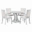 Retro 5-piece dining set extendable round table and 4 chairs,round table top with leaf,dining table set,dining room set Bowlds-388632246-388632244