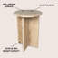 Table de bout en marbre de travertin massif 17,75 po Javier Minimalist-1398999489