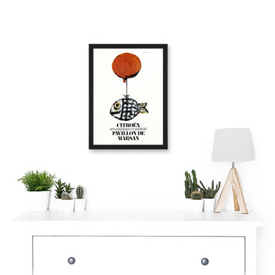 Francois Automobile Exhibition Marsan Pavilion Fish Balloon Advert - Single Picture Frame Print