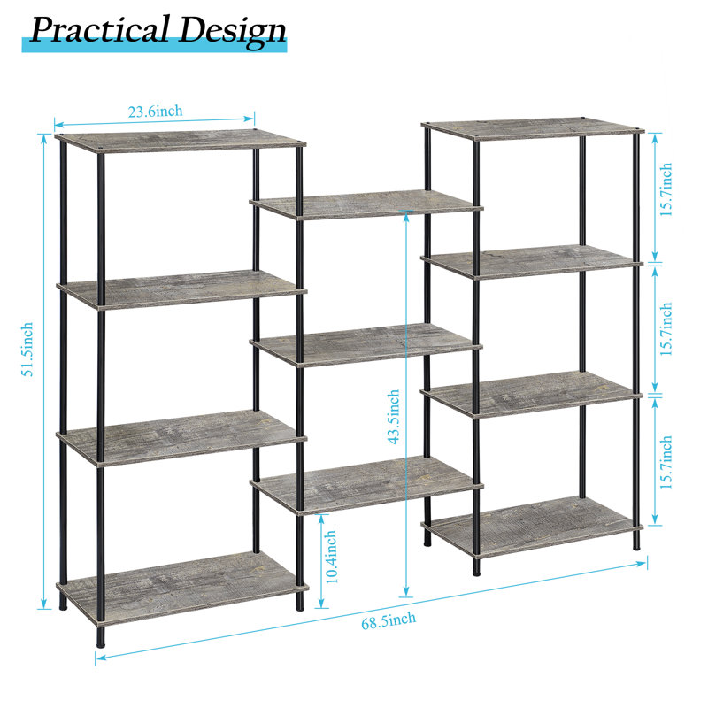 Kenetra Bookcase, Gray