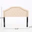 Tête de lit beige contemporaine pour grand lit - Piquage à losanges avec garniture cloutée requise pour l'assemblage-121107460-121107456