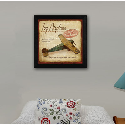 «Toy Air plane», affiche vintage encadrée sur papier