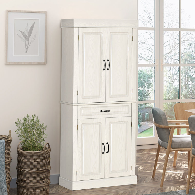 Garde-manger autoportant de 71 po avec 4 portes et 2 grandes armoires, armoire de rangement haute avec tiroir large pour la salle à manger