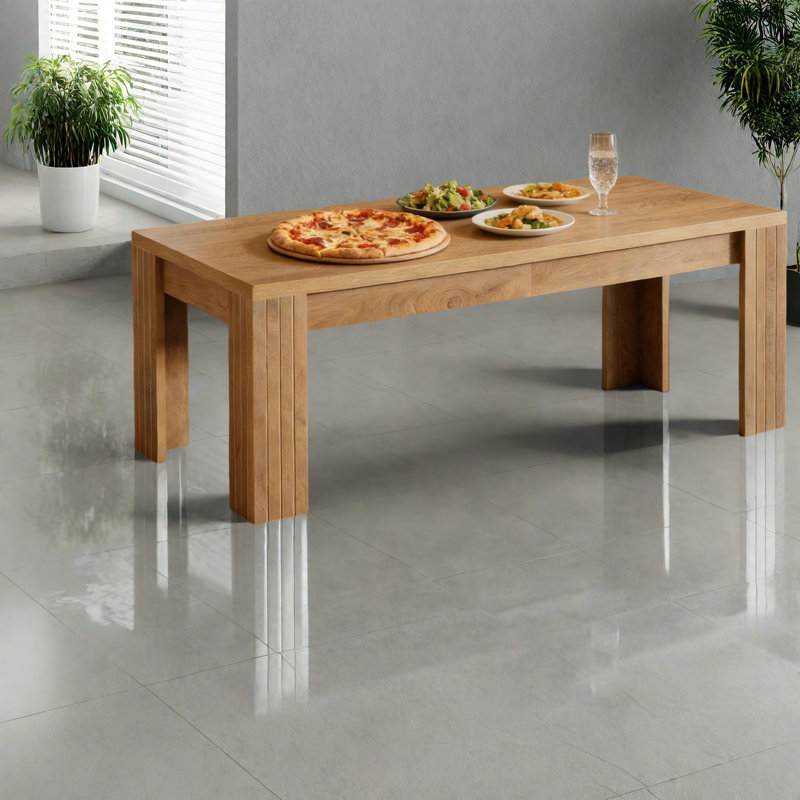 Table de salle à manger spacieuse en MDF de style maison de campagne rustique