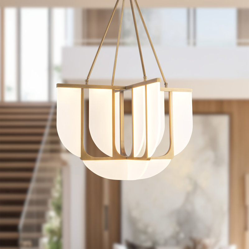 Anders 30-in Black dimmable LED Chandelier, Antique Brass