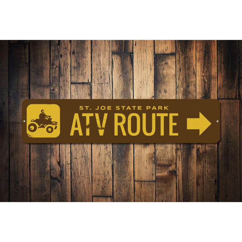 Enseigne en aluminium sur mesure ATV Route, H 6 po x l 24 po x P 0,063 po