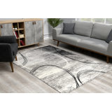 Tapis gris à motif abstrait Dillup-Jones