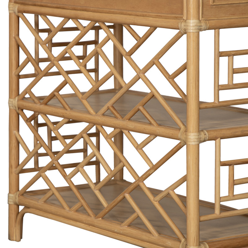Chippendale Queen Headboard And Nightstand Set - Natural, Tan, King, Pieces Included: 3 Pcs: Headboard, 2 Nightstands, 