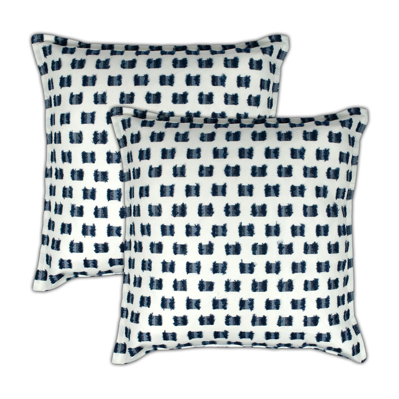 O'Fifi Geometric Throw Pillow, White/Blue