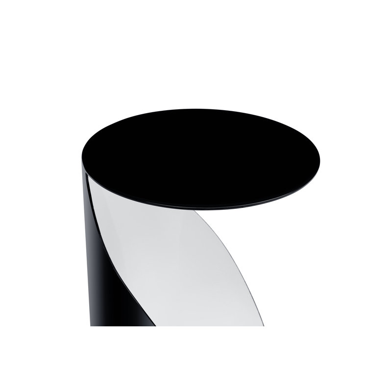 Table de bout à piédestal Amaad, Noir / blanc