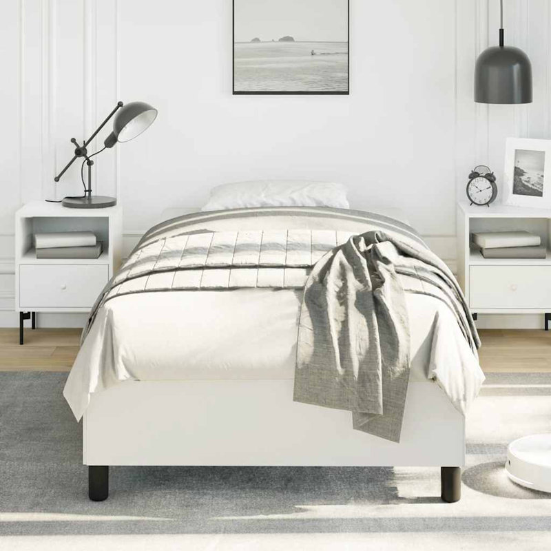 Cadre de lit Darrisha, cadre de lit plateforme tapissier, sans matelas, Blanc, Très grand