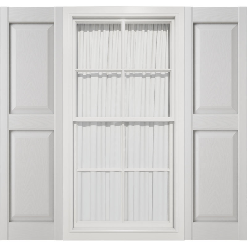 Paire de volets doubles Mid-America en vinyle de taille standard Williamsburg, Blanc, 71", 12"