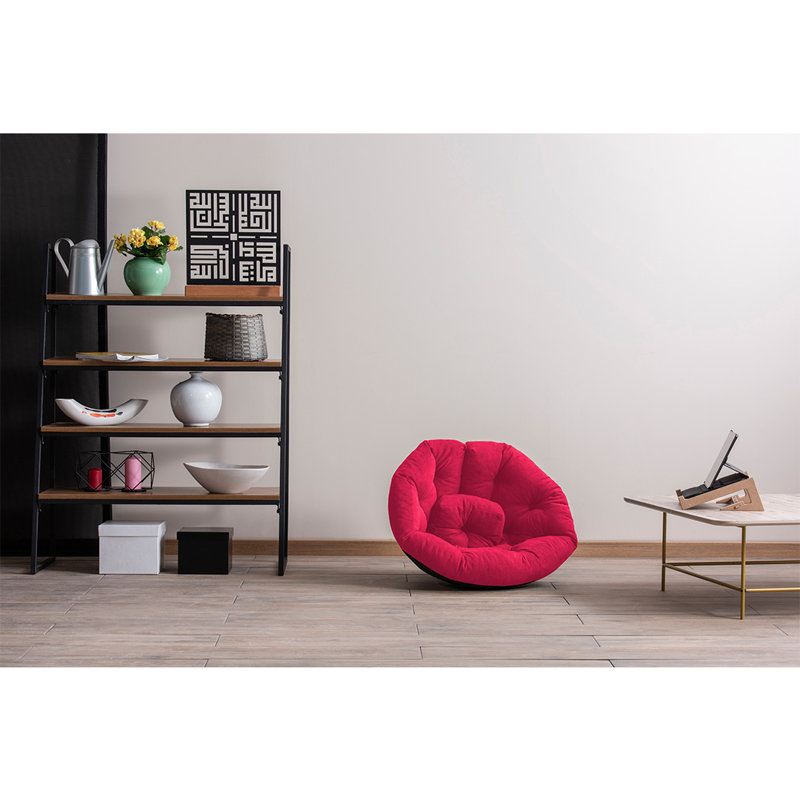 Petit fauteuil à billes classique, 100 % polyester fuchsia