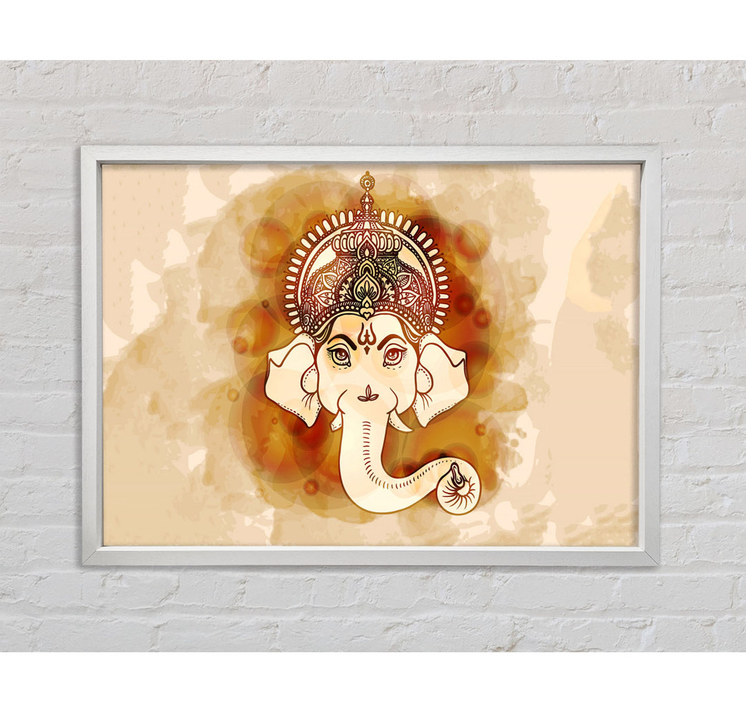 Hindu Gott Ganesha 6 - Einzelner Bilderrahmen Kunstdrucke auf Leinwand