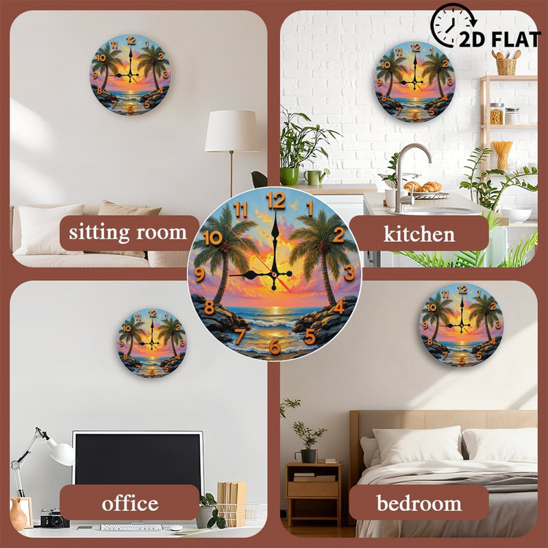 Horloge murale Sunset Beach