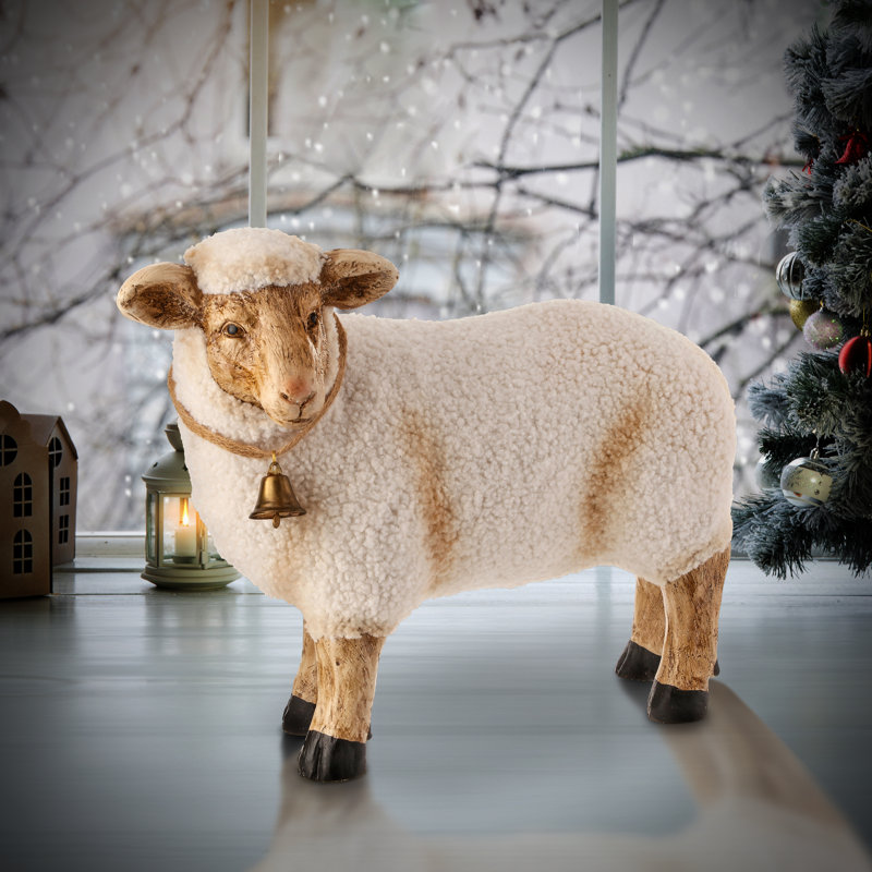 Cloche en métal 20 po avec mouton «Faux Wool»