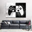 Ensemble de 2 manettes de jeu grunge sur toile-2039253112