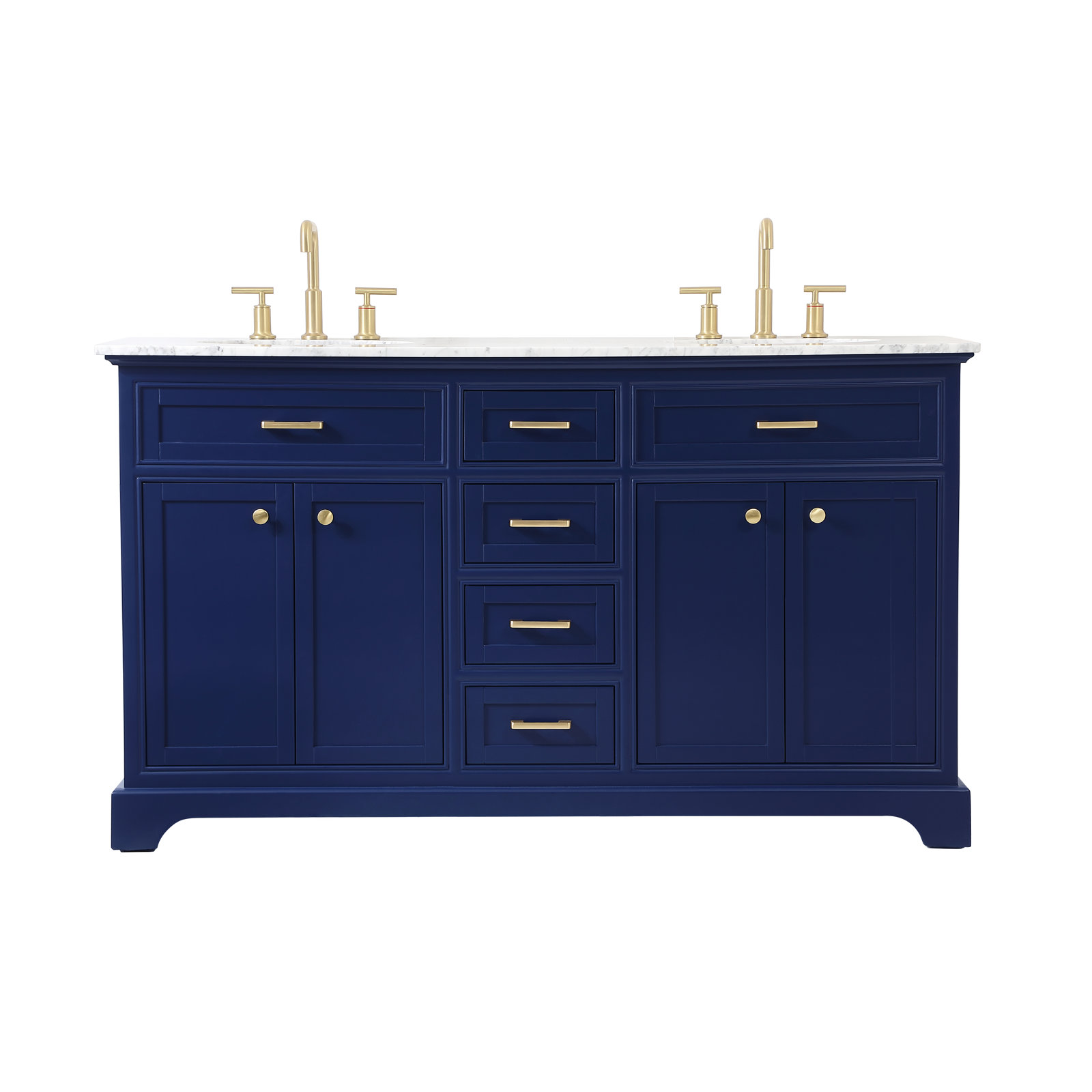 Hermes 60'' Double Bathroom Vanity, Blue