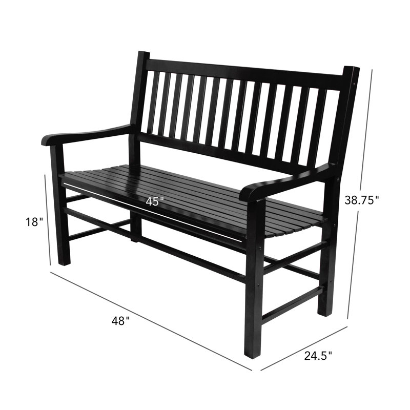 Banc d'extérieur Almah, Noir