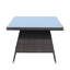 Table de salle à manger de patio rectangulaire avec cadre en verre et aluminium, brun et imperméable, plateau extérieur à assembler