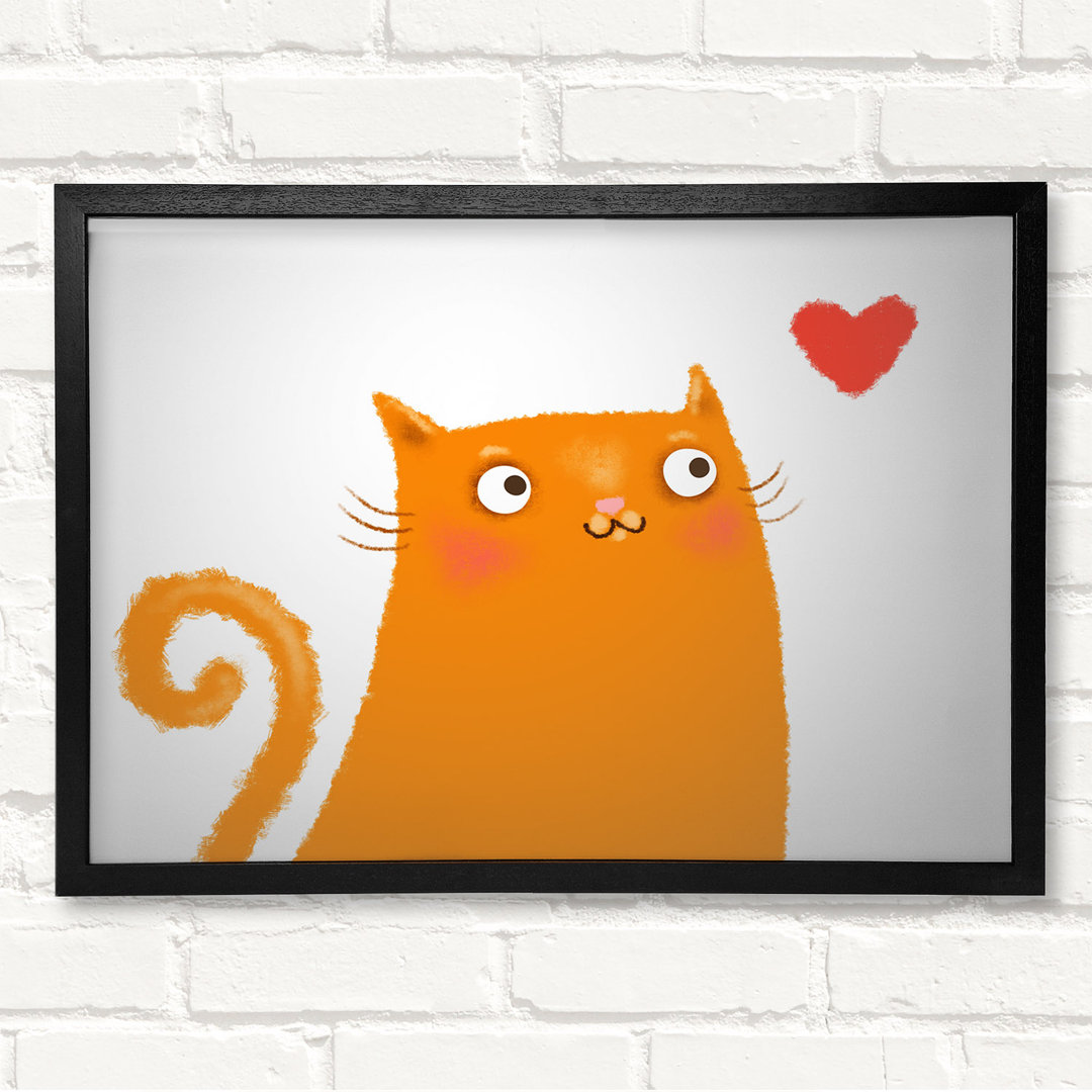 Das Liebesherz Orange Katze - Druck