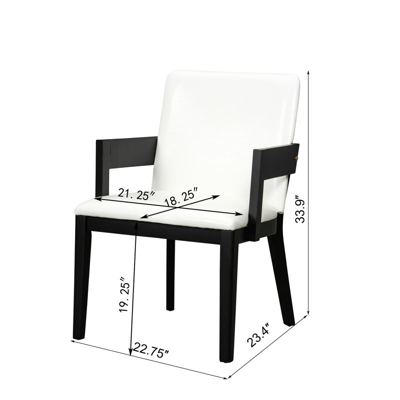 Ensemble de 2 chaises de salle à manger modernes en similicuir et cuir blanc brillant